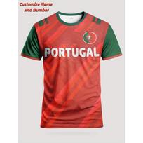 3D Printed Portugal Jerseys Customized T-Shirt For Men Football Pattern T Shirts Casual Uniform Sports O-Neck Tees Loose Tops XXS