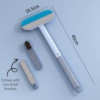 Long Handle Pet Hair Remover Brush Static Cat Hair Cleaner for Carpets Cat Trees Beds Ideal for Cat Furniture Cleaning