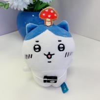 Charming 7cm Chiikawa Plush Toy Keychain Featuring Cute Mushroom Bear Design mėlyna