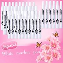 36pcs White Markers - Quick-Drying, Waterproof, Non-Bleeding - Smooth Writing - Signing Pens, Drawing, Doodling, Non-Erasable