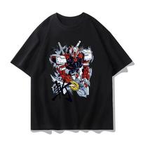 2026 New Mobile Suit Gundam Animation Derivative Loose ShortSleeved Mens and Womens TShirts with Mecha Print Casual Clothing S įvairiaspalvis