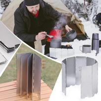Portable Foldable Camping Stove Windshield 10 Panels Lightweight Aluminum Windshield for Outdoor Cooking Protection One Size sidabras