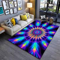 Colorful Mandala Pattern Carpet, Bohemian Style Living Room Decor Rug Suitable for use as an anti-slip for living room bedroom sofas 40x60cm( 15x23in )