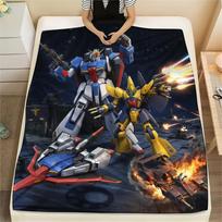 Mobile Suit Gundam Soft Flannel Blanket, Print for Bedrooms Sofas Beds, Suitable for Travel Picnic Chair -HE43 75x90cm