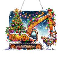 Acrylic Special Shape Christmas 5D DIY Diamond Painting Dots Pendant Diamond Painting Hanging Pendant for Garden Window Decor