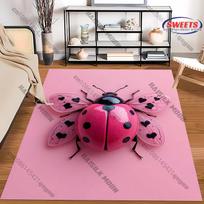 Pink Ladybug Rug for Kids' Rooms and Nurseries carpet for home sofa bedroom, gift 40cm x 60cm
