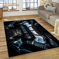 Aircraft Control Cockpit Cabin Spacecraft Dashboard Carpet Rug for Bedroom Living Room Sofa Decoration,Kid Large Decor Floor Mat 40x60cm( 15x23in )
