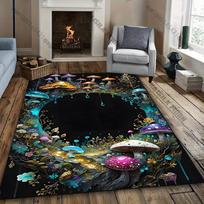 Colorful Mushroom Pattern Rug for Vibrant Living Spaces carpet for home sofa bedroom, gift 40cm x 60cm