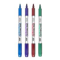 8 Colors Metallic Permanent Marker Pen Set Gold Silver Paint Markers for Black Paper Painting Ceramics Glass Brush & Medium Tip