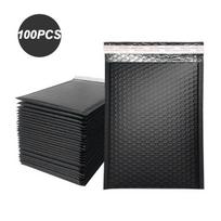 New 100pcs Pink Bubble Mailer Bubble Padded Mailing Envelopes Mailer Poly for Packaging Self Seal Shipping Bag Bubble Padding (Black,11*15cm) juoda