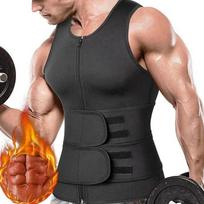 Neoprene Sauna Vest For Men With Waist Trainer Slimming Workout Tank Top Sweat Suit Body Shaper Fitness Gear M