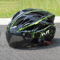 Pjt Ultra-Light Bicycle Helmet Lightweight Pc Shell & Eps Foam Construction Cycling Helmet Mtb 18 Ventilation Vents Bike Helmet L(57-61)CM