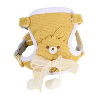 Cute Bow Pet Harness Undershirt Style Pet Leash Adjustable Leash Pets Harness for Small Dog Cat Supplies For Outdoor (yellow,S) geltona