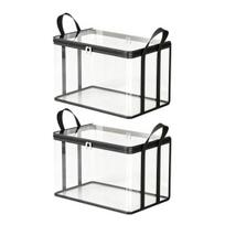 Clothes Storage Box, Durable Clear PVC Storage Bins, with Reinforced Handles Double Zipper Design, Large Capacity Moisture-Proof Organizer Bags M 2pcs juoda