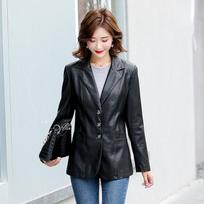 Korean Style Fashion Women's Leather Jacket Women's PU Leather Jacket Women's Slim Leather Jacket Casual Wear XXXXXL juoda