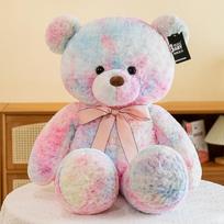 Spalvingas lokio pliušinis žaislas streameris didelė lokio lėlė raminanti lėlė gimtadienio dovana didelė pagalvė 80cm1.3kg