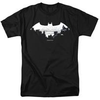 Batman Bat Logo Cityscape Mens T Shirt Black Officially Licensed 3XL