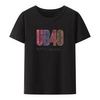 Ub40 Roko Muzikos Stiliaus Spausdintas Marškinėliai Vyrams Moterims Trumpomis Rankovėmis Reggae Pop Grupės Retro Unisex Marškinėliai L brown