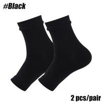1 Pair Plantar Fasciitis Socks Compression Ankle Brace Sleeve Heel Pain Relief Arch Support For Men Women L/XL juoda