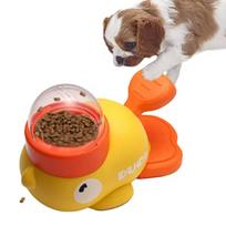 Dog Puzzle Feeder Interactive Pet Food Treat Dispenser Cartoon Duck Design Anti-slip Pet Automatic Feeder Toys for Dog Training geltona