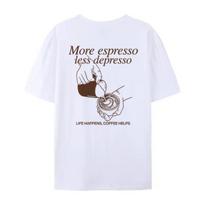Daugiau Espreso Juokingi Kavos Marškinėliai Mielas Baristos Grafinis Marškinėlis Laisvas Madingas Gatvės Drabužis Viršutinė Dalis Moterims Unisex Retro Kofeino Mėgėjui Marškinėlis S