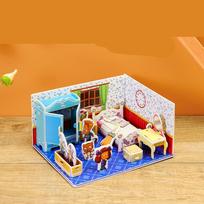 Kit Building Paper 3D Paper Puzzle Room Diy Bathroom Kitchen Educational Jigsaw For Kids Adults Children's Birthday Gift Holiday Present Suitable For