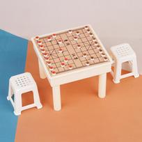 Chess Miniature Set Mini Table With Chair Flying Chess Ludo Board Game Go Game Model Dollhouse Accessories Decor
