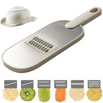 Multifunctional Mandoline Slicer - 6 Blades Interchangeable, Handheld Vegetable Cutter for Kitchen, Onion, Garlic, Safe Food Slicer