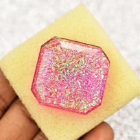 Large Natural Monarch Fire Opal 83.15 CT Doublet Square Cut Loose Gemstone 30.2 mm įvairiaspalvis