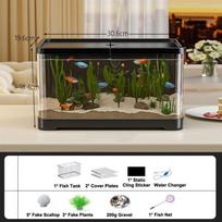 Clear 360 Aquarium Power Filter with LED Lighting Desk Aquarium Set with Water Pump Multifunctional Ecologicals Tank