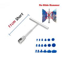 Universal Car Dent Puller Metal T Dent Repair Tool Auto Repair Sheet Metal Kit Slide Hammer Reverse Hammer Glue +18pcs Glue Pull 11cm Short