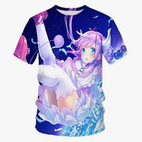 Anime Drakono tarnaitė Kanna Kamui 3D spausdinti marškinėliai Unisex Laisvalaikio Harajuku trumparankoviai marškinėliai Japonų manga Vaikams Viršus 100-6XL XXS
