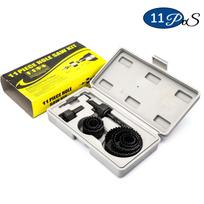 11/16pcs woodworking hole saw set drill bit carbon steel 19-127mm hole cutter set for plasterboard ceiling wood hole saw kit 11pcs