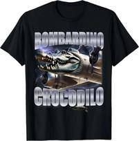 Bombardiro CrocodiloItalian Brainrot Meme T-Shirt  Unisex T-Shirt S įvairiaspalvis
