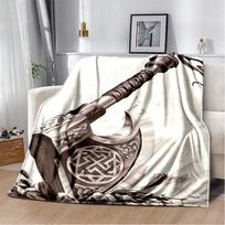3D Vikingų Odino Valhalos Šiaurės Mitologijos Simbolių Antklodė, Minkštas Užklotas Namams Miegamajam Lovai Sofai Piknikui Biurui Kelionei 75cm x 90cm