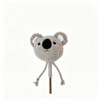 Catnip Chew Stick Cat Toy with Plush Koala Head and Natural Wood Stick for Dental Care and Interactive Play for Cats One Size