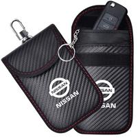 Car Key Case Signal Blocker Bag RFID Shielding Pocket For Nissan X-trail Qashqai Trail Tiida Note Juke Sentra Navara Accessories