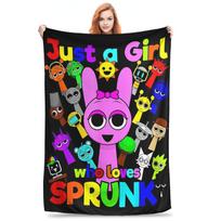 Sprunki Best Beatmaker  Blanket Fleece Autumn/Winter  Breathable Super Warm Throw Blankets for Bedding Office Plush Thin Quilt 75x90cm