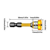 5 Pcs Magnetic Driver Attachment Drywall Drill Bit Magnetic Screw Fastener for Plasterboard Concrete Masonry Cement Porcelain geltona