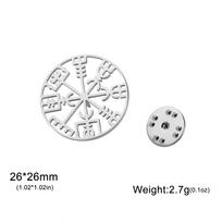 Lucktune Norse Vegvisir Symbol Brooch For Men Women Shirt Badges Laple Pins Brooch Nordic Vintage rotection Jewelry Party Gift sidabras
