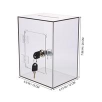 Clear Acrylic Donation Box Lockable Transparent Suggestion Complaint Ballot Letter Collection Voting Storage Clear Acrylic Box šviesiai pilka spalva