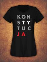 Konstytucja Koszulka Damska Protest Polska Poland 2019 T- Shirt Female Black 4XL