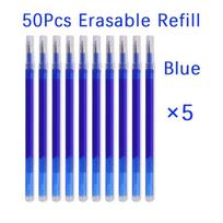 50 Pcs/Set 0.7mm Erasable Pen Refill Rod Magic Erasable Gel Pen Blue Black Ink 8 Color Office Stationery Writing Supplies