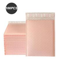 100pcs Kraft Paper Bubble Envelopes Padded Mailers Shipping Envelope self seal Shipping Packaging Bag Courier Storage Bags (Light pink,11*15cm) šviesiai rausvos spalvos