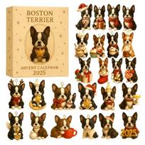 Cartoon Terrier Advent Calendar 2025 24 Days Christmas Countdown Calendar Interactive Holiday Calendar Home Decor A