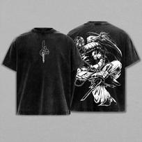 Jujutsu Kaisen Clothing Men Oversized Manga T-shirts Retro Washed T Shirt Casual Cotton Tee Harajuku Male Tshirt S
