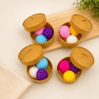 Damo Mini Squishy Glitter Dumpling 3-Pack, Cute Design, Multicolor, 10x10cm, Interactive Kids Toy
