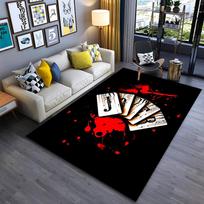 Black Carpet with Bloody Cards and Joker Patterned Design  Suitable for use as an anti-slip for living room bedroom sofas 40x60cm( 15x23in )