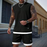Men's All Match Relaxed Fit Sleeveless And Shorts Set S juoda