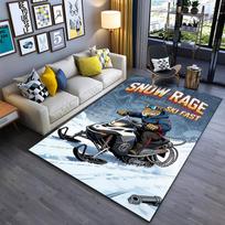 Snow Rage Ski Fast Carpet with Leopard Riding Snowmobile Design  Suitable for use as an anti-slip for living room bedroom sofas 40x60cm( 15x23in )
